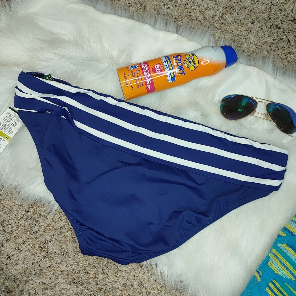 LAUREN RALPH LAUREN FOLD-OVER WIDE BAND BIKINI BOTTOM 14 - Picture 2 of 5